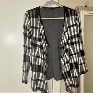 Black & White open front cardigan